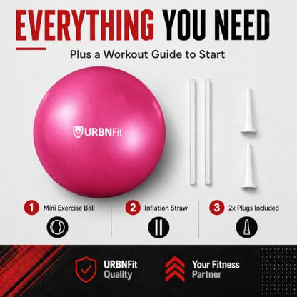 URBNFit Pilates Ball — 9 Inch Small Exercise Ball - color: Pink