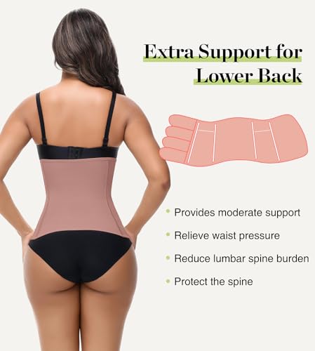 SHAPSHE Postpartum Belly Band Adjustable Wrap for Abdomen Compression - color: Rosybrown 4 Velcro, size: Large