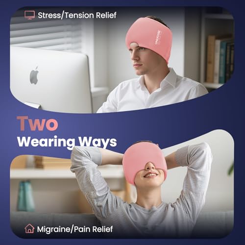ONLYCARE Migraine Relief Cap, Headache Relief Cold Cap for Migraine Relief - color: Pink