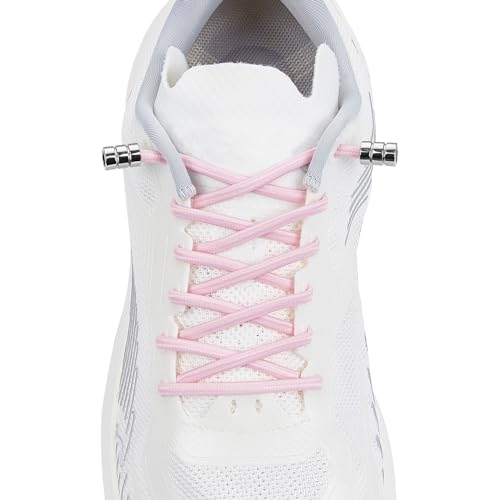 Elastic No Tie Shoelaces For Kids & Adults Sneakers，One Size Fits All - color: 1 Pair Pink