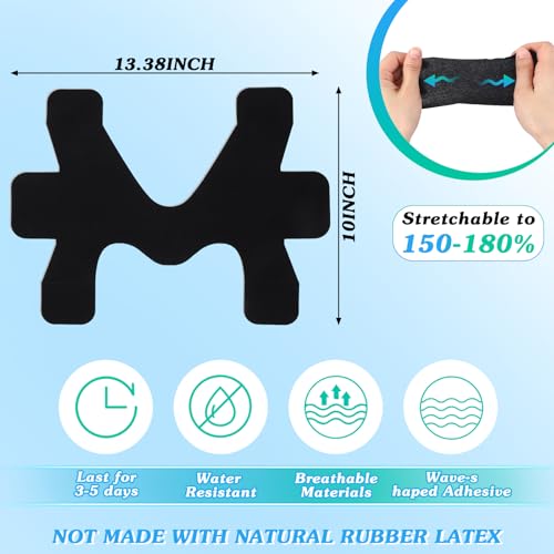 16 Pcs Precut Kinesiology Ankle Tape, Athletic Tape,Black - color: Black