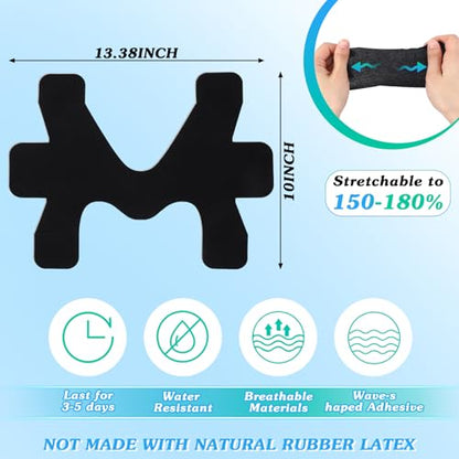 16 Pcs Precut Kinesiology Ankle Tape, Athletic Tape,Black - color: Black