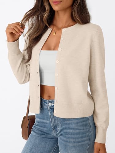 Trendy Queen Women's Lightweight Knit Cardigan - color: Beige, size: X-Small