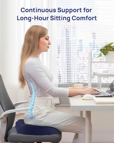Feagar Large Donut Seat Cushion, Tailbone Pain Relief and Hemorrhoids - color: Large Blue