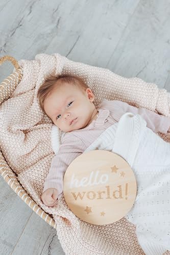 Pearhead Hello World Baby Milestone Blanket and Photo Prop