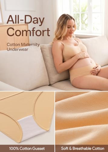 Angelhood Cotton Maternity Underwear for Women Foldable Pregnancy Panties - color: Multicoloured D, size: Small