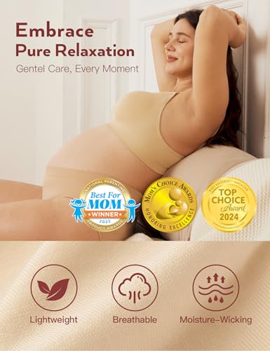 HOFISH Maternity Nursing Bras for Breastfeeding, 3 Pack Pregnancy Deep V Neck Wireless Bra with Extenders & Clips - color: Fixed Pad(pink-black-beige), size: Medium