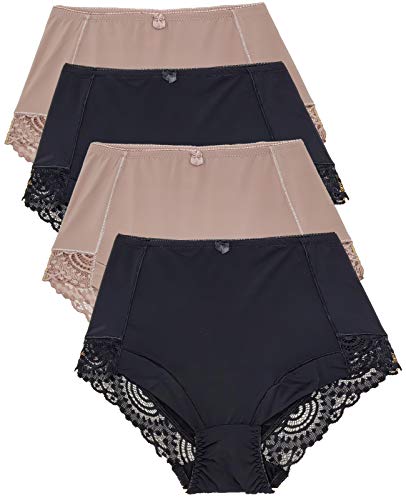 Barbra Lingerie Womens Briefs Underwear Tummy Control Panties S-Plus Size 4 Pack Girdle Panty - size: 3X-Large Plus