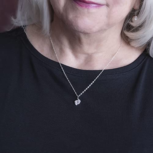 EFYTAL New Mom Gifts, 925 Sterling Silver Personalized Tiny Feet Necklace for Mom to Be - style: Tiniest Things