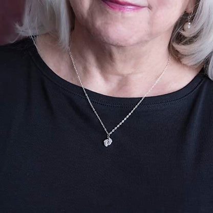 EFYTAL New Mom Gifts, 925 Sterling Silver Personalized Tiny Feet Necklace for Mom to Be - style: Tiniest Things