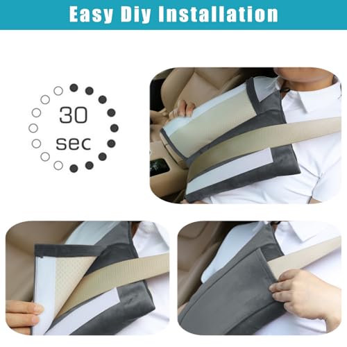 Post Surgery SeatBelt Pillow for Pregnancy Mastectomy Hysterectomy Recovery - color: Dark Gray