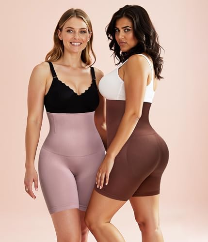 Gotoly Women Tummy Control Shapewear High Waisted Butt Lifting Shapewear - color: Purple, size: Medium