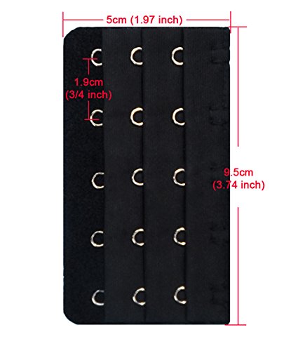 3pcs Women's Bra Band Extender 6-hook Plus Size Spacing Bra Extension Straps - color: Black, White, Beige