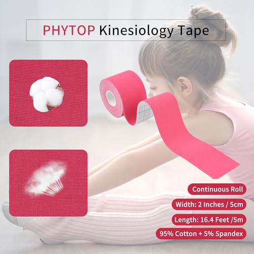 Pink Athletic Kinesiology Tape 2 Rolls for Muscle & Joint Support - color: Pink