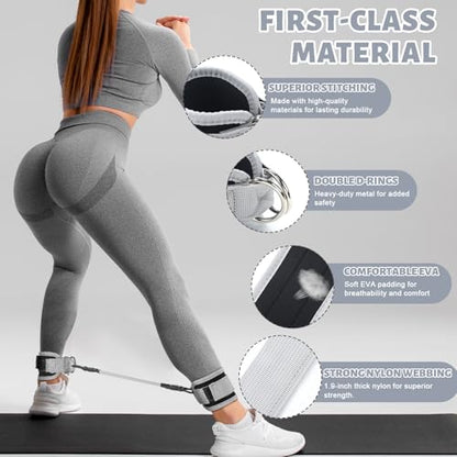 RoundFunny 18Pcs Pilates Ring Set, Women Exercise Accessories - color: Grey