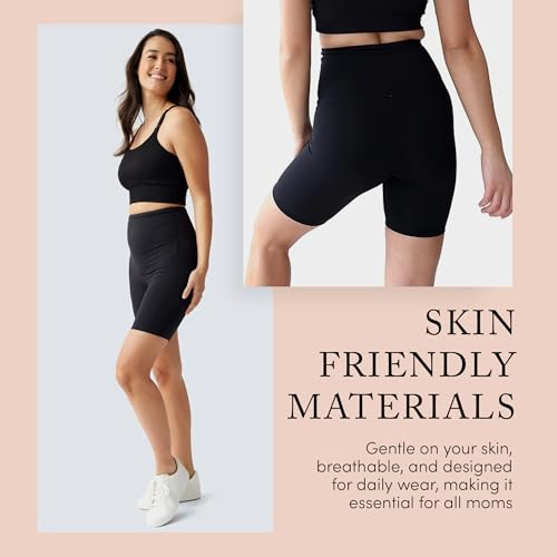 Ingrid & Isabel Postpartum Bike Shorts - Compression Shorts for Women - Great for Tummy Control and Postpartum Support - size: Large