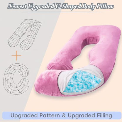 60 Inch Pregnancy Pillow for Sleeping (Purple- Memory Foam) - color: Purple- Memory Foam