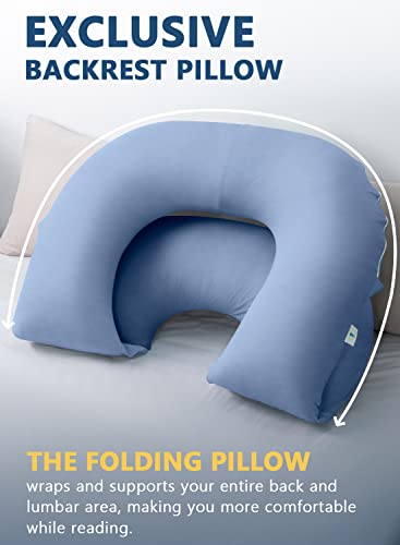 INSEN Reading Pillow, Back Pillow for Sitting in Bed and Couch - color: Hazy Blue, size: 45in