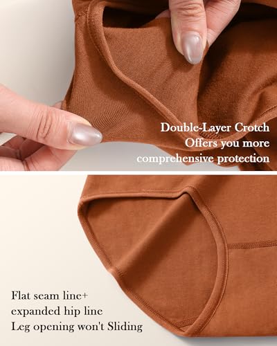 Annenmy High Waisted Womens Underwear Cotton Underwear Full Coverage Briefs Stretch Breathable Ladies Panties 5 Pack - color: Multicolorc, size: Medium