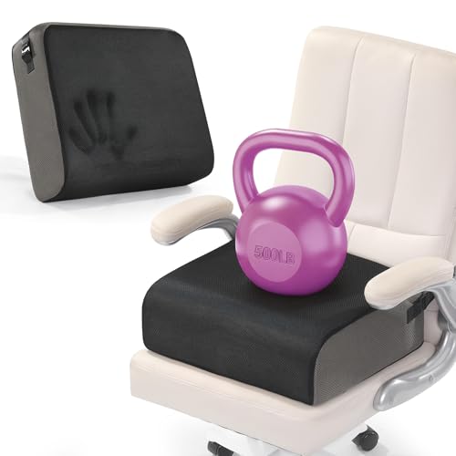 BALAPET Extra Thick Seat Cushion, Memory Foam Office Chair Booster Cushion to Raise Seat Height for Back & Tailbone Pain Relief, Tush Cushion Car Seat Cushions for Short/Overweight People(20x17.5x6in) - size: 20x17.5x6in