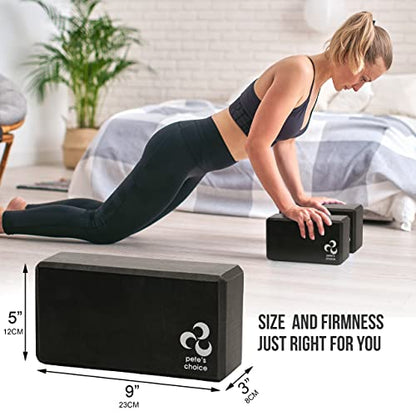 Stretching Straps and Yoga Blocks - Yoga Beginner Kit for Pilates & Gym - style: 2 Straps + 2 Blocks
