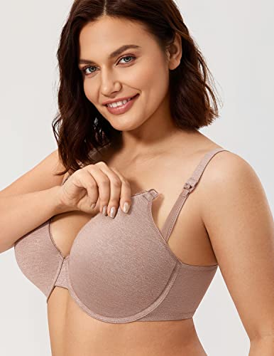CALVENA Women's Lightly Padded Nursing Bra - color: Cameo Heather, size: 36B
