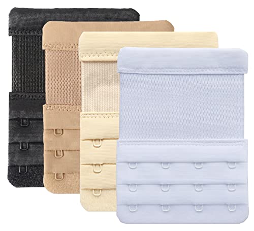 Women's Bra Extenders 4 Hook / 3 Hook / 5 Hook / 2 Hook Soft Comfortable Stretchy Bra Extension Strap - color: 4pcs, Bra Extender 4 Hook 3/4 Inch