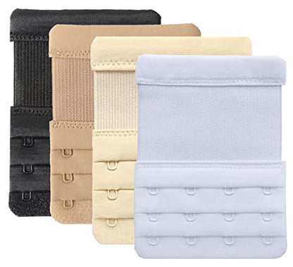 Women's Bra Extenders 4 Hook / 3 Hook / 5 Hook / 2 Hook Soft Comfortable Stretchy Bra Extension Strap - color: 4pcs, Bra Extender 4 Hook 3/4 Inch