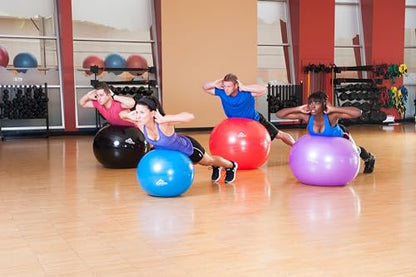 Black Mountain Products Exercise Stability Yoga Ball, Foot Pump, Ball Plug, Plug Puller, 2000 Lbs Static Weight Capacity Antiburst - color: Blue, size: 85cm