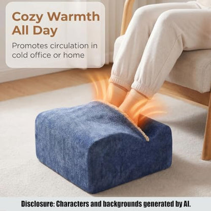Keep Warm Foot Stool Foot Rest for Under Desk At Work - color: Blue+