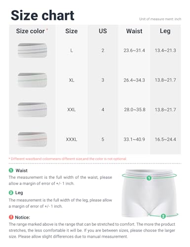 HANSILK Mesh Postpartum Underwear Post Bay C-Section Recovery 6 Pack L - color: White-6pcs, size: Large