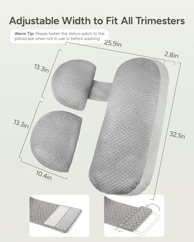Pregnancy Wedge Pillow for Sleeping, Adjustable Soft Pregnancy Body Pillow - size: Long