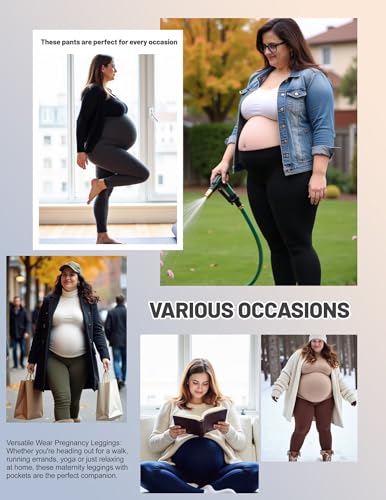 Happy.angel Plus Size Maternity Leggings with Pockets,Women Pregnancy Pants - color: Olive, size: X-Large