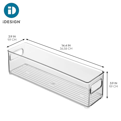 iDesign Stackable Fridge Bin with Handles, Set of 3, Clear - style: Pack of 3
