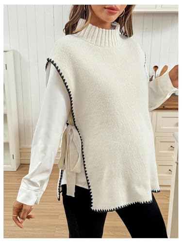 MakeMeChic Women's Maternity Sweater Vest Fall Pregnancy Tops - color: Apricot, size: XX-Large
