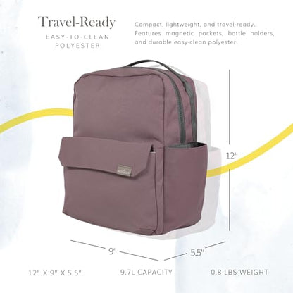 Mini Roo Diaper Bag Backpack, Mauve Baby Bag - 6 Pockets For Daily Carry - color: Mauve