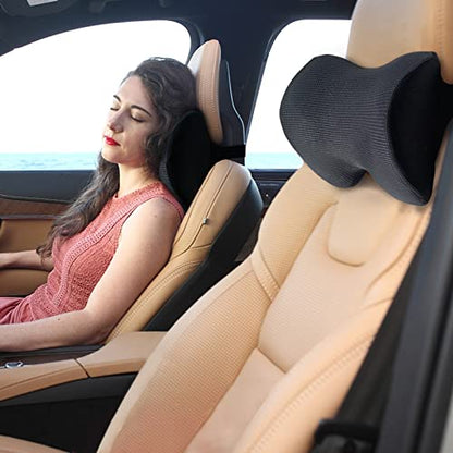 SPRFUFLY Make Relaxing Car Headrest Pillow, Car Neck Pillow for Driving - color: Black