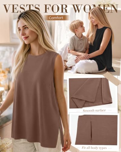 4 Pack Nursing Breastfeeding Tank Tops - color: Cream, Khaki, Coffee, Black, size: Small