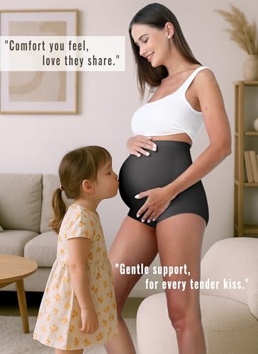 Rnxrbb M-5XL Maternity Underwear Seamless Plus Size Over Bump Panties Cloth - color: 2black+2gray, size: Medium