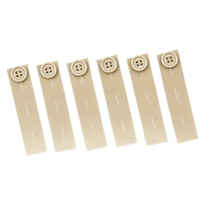 Mandala Crafts Beige Elastic Waist Button Extender for Pants Waistband - color: Beige, size: Stretchy 3.5 Inches