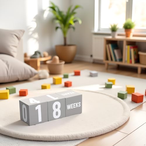 Kate & Milo First Moments Wooden Baby Milestone Blocks - color: Age Blocks