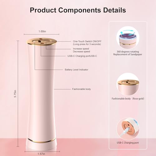 Electric Foot File Waterproof Foot Callus Remover with Sand Discs ﻿ - color: Beige