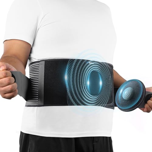 Umbilical Hernia Belt, Adjustable Pressure Support with 3D Pad, XXL - color: Black Stripes, size: XXL