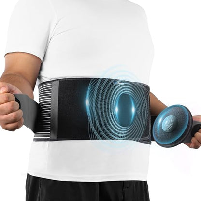 Umbilical Hernia Belt, Adjustable Pressure Support with 3D Pad, XXL - color: Black Stripes, size: XXL