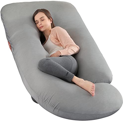 Elover U Shaped Pregnancy Pillow,Full Body Maternity Support - color: Cooling-haze Gray