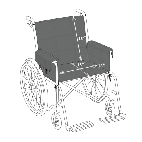 STONECREST Wheelchair Cushions, Supports Coccyx & Back, Microsuede Cover, Stay in Place, Fits 18" Wheelchair (Graphite) - color: Graphite