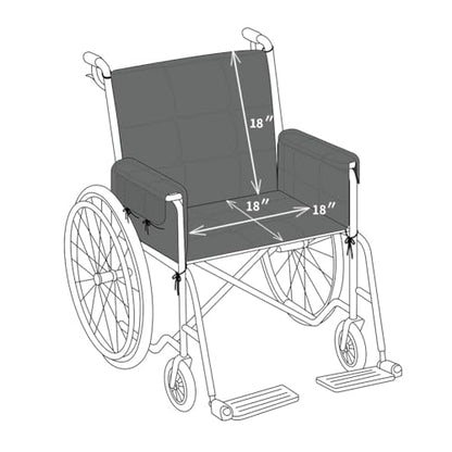 STONECREST Wheelchair Cushions, Supports Coccyx & Back, Microsuede Cover, Stay in Place, Fits 18" Wheelchair (Graphite) - color: Graphite