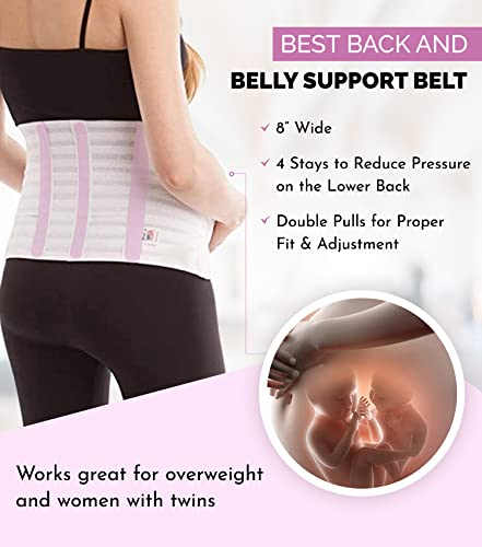 GABRIALLA Pregnancy Belly Band - Strong Support, 8" Wide, Made In USA - color: White, size: XX-Large