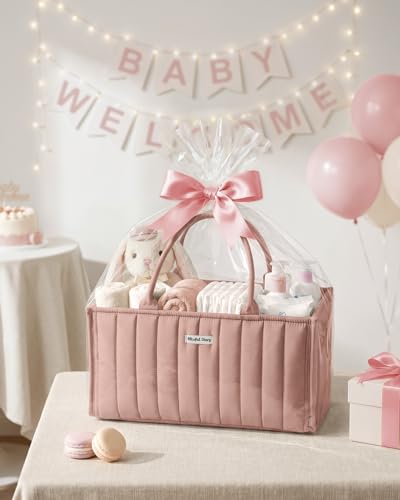 Blissful Diary Baby Diaper Caddy Organizer, Nursery Storage, Blush Pink - color: Blush Pink