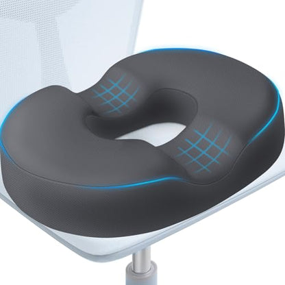 BlissTrends Donut Pillow Seat Cushion, Memory Foam Lifting Cushions - color: Grey, size: XX-Large